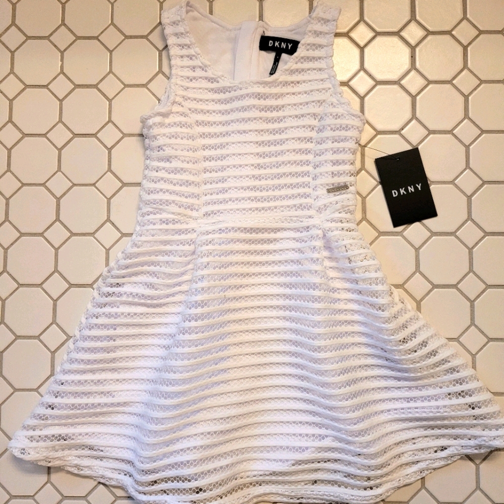 DKNY Little Girls Dress White Size 4